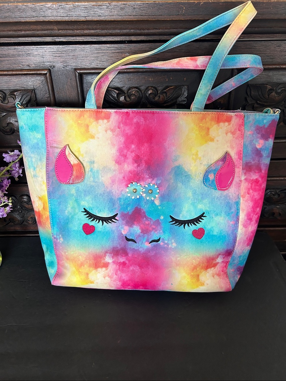 Under One Sky Multicolor Pastel Unicorn Tote Bag